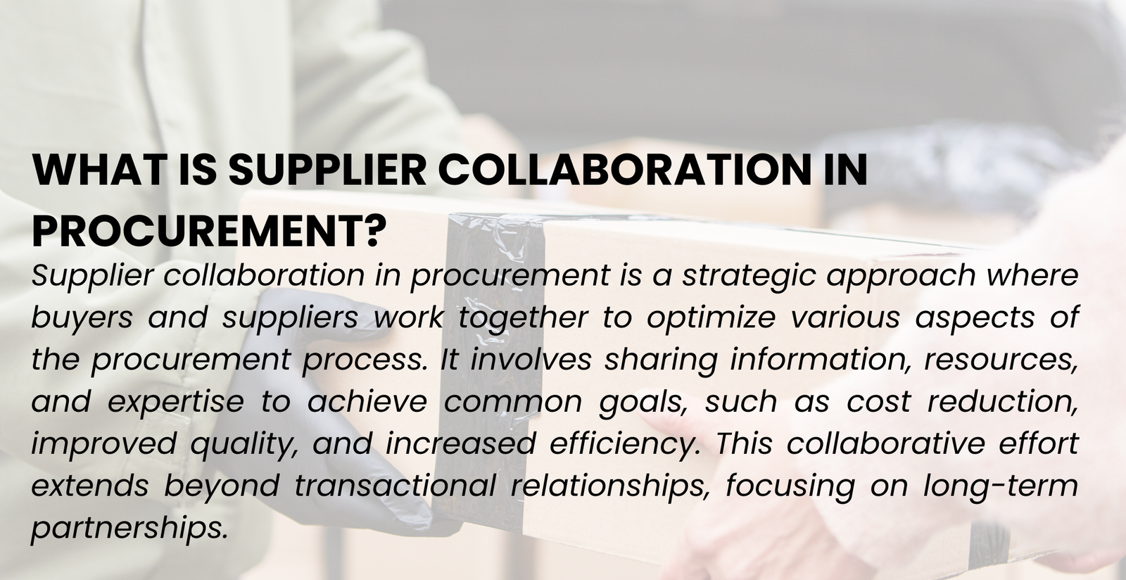 supplier collaboration in procurement